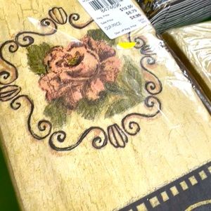 4pk NAPKINS Paper Guest Towel Lot rustic rose Kate McRostie Craftmaster country